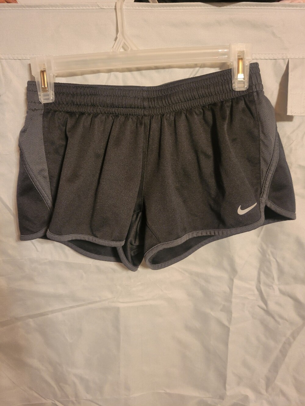 Nike Women’s Black Athletic Running Shorts with Light Gray Trim